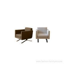 Solid Wood Single Sofa Armchair In Fabric